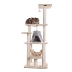 Cat Tree Tower with Sisal Posts, Condo, Hammock and Toy