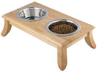 Raised Wooden Dog Feeder - 2 Quart - 7" Tall